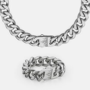Stainless steel cuban link necklace & stainless steel cuban link bracelet