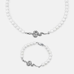 RENASCENCE X NIRVANA - Pearl choker necklace & pearl bracelet