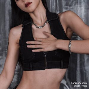 TINDERBOX X IGNITE - Stainless steel cubanlink chain necklace & bracelet