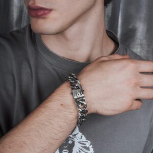 Volcanic - Stainless steel cuban link bracelet