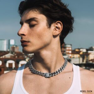 stainless steel cubanlink chain necklace